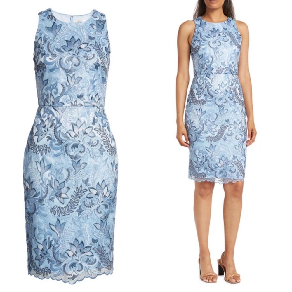 Eliza J Embroidered Sheath Cocktail Dress Size 6 $198 retail Blue
Sleeveless - Picture 2 of 14